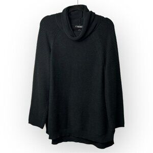 Kenneth Cole Black Cowl Neck Ribbed Sweater L